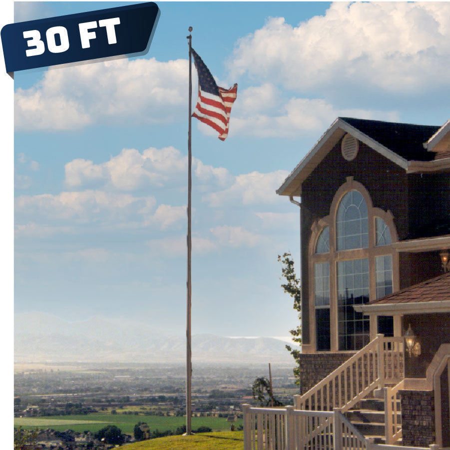 30 ft. Residential and Commercial Flagpole Colonial Flag
