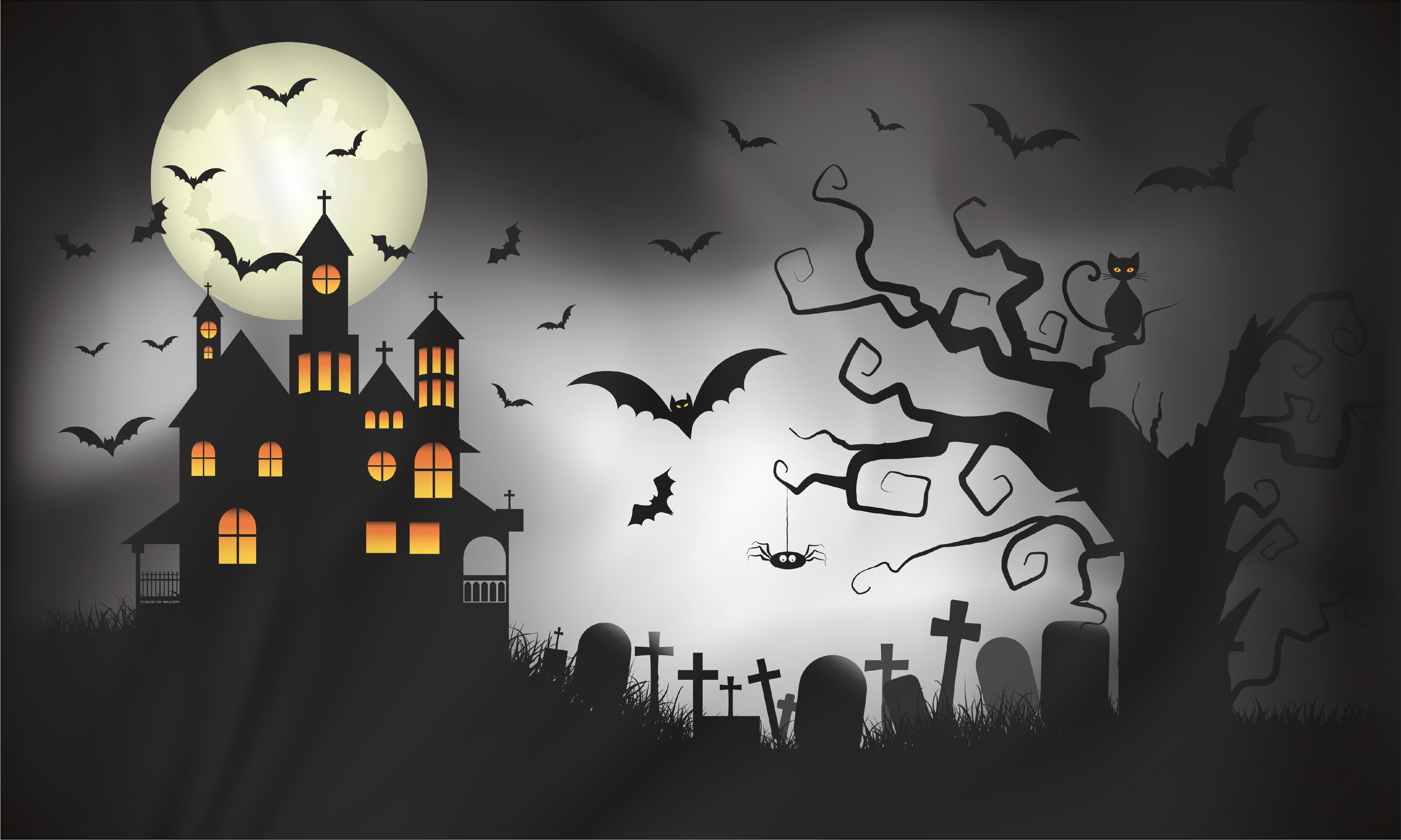 Halloween Haunted House 3'x5' Nylon Flag