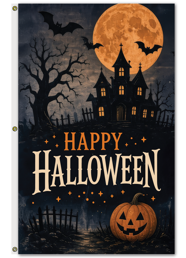 Happy Halloween House 5'x3' Flag