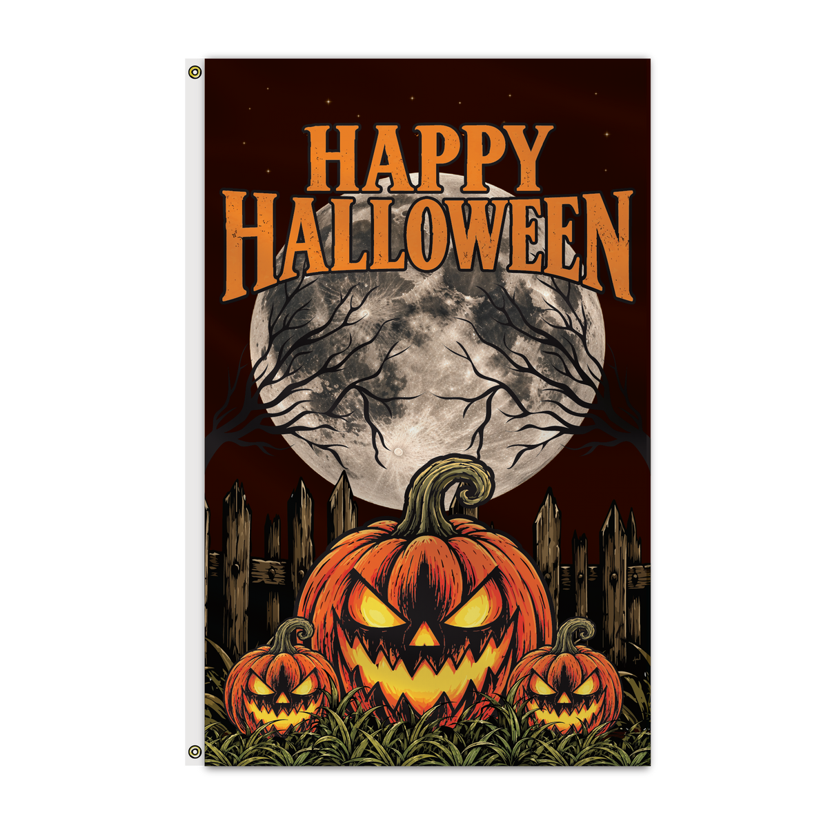 Happy Halloween Moon 5'x3' Flag