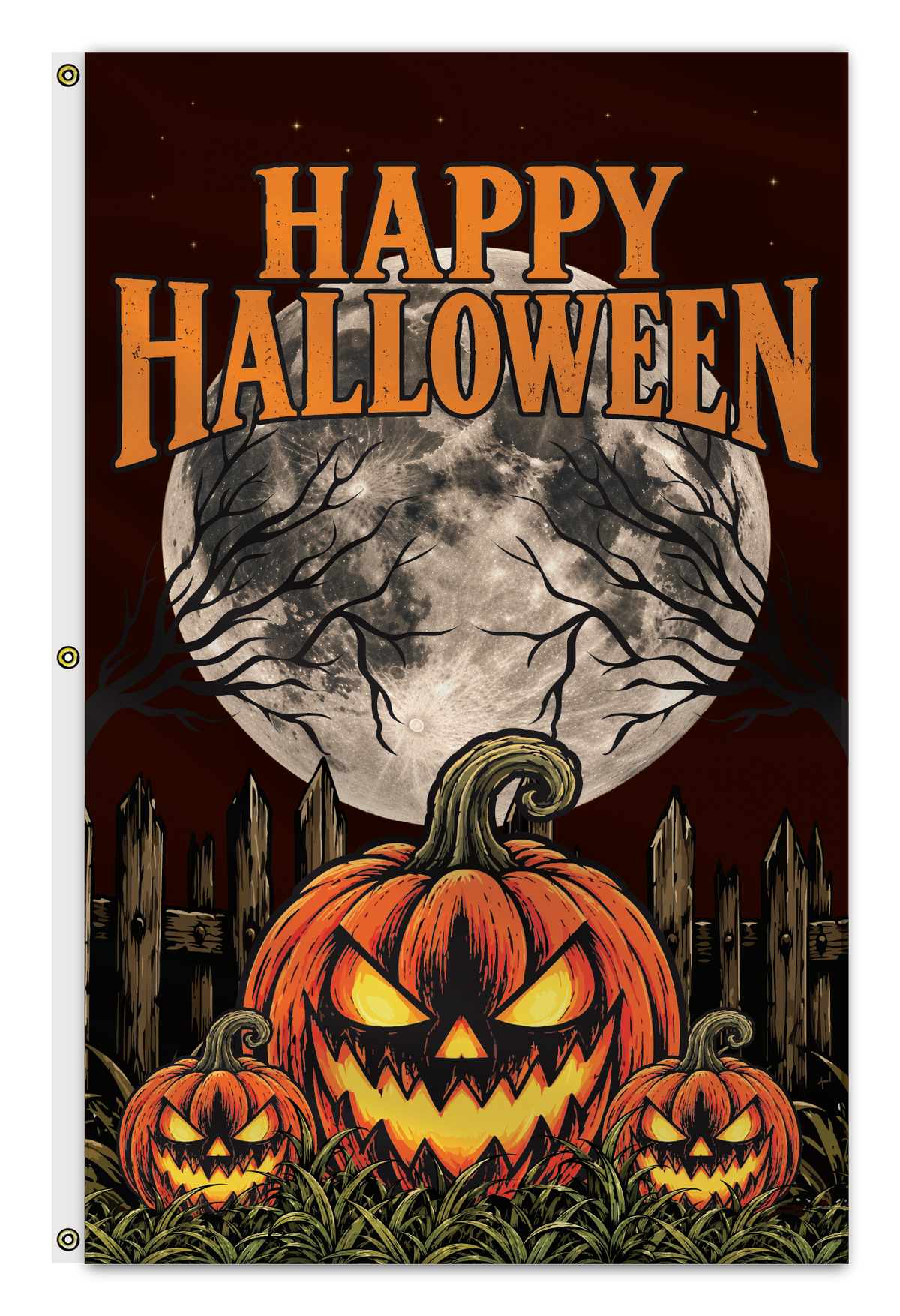 Happy Halloween Moon 5'x3' Flag