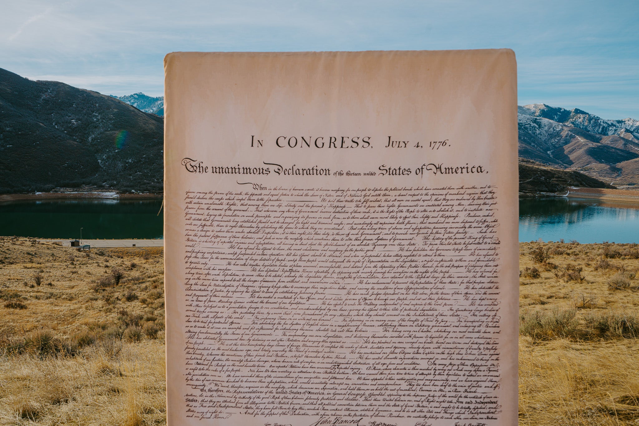 Declaration of Independence Vertical Banner Display