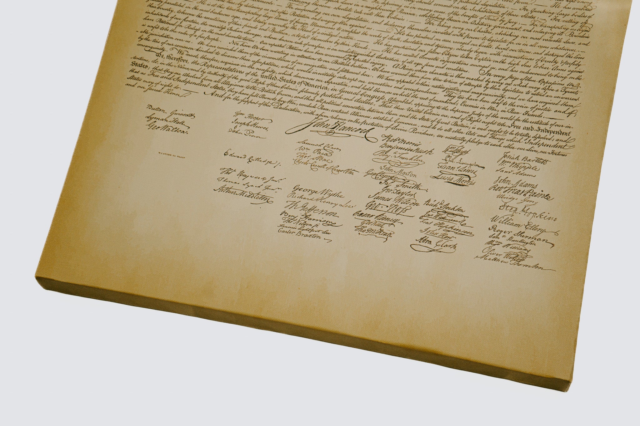 The Declaration of Independence: Canvas Edition