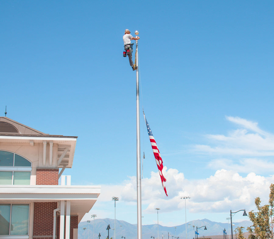 Jumbo Steel Flagpole installed in city by Colonial Flag