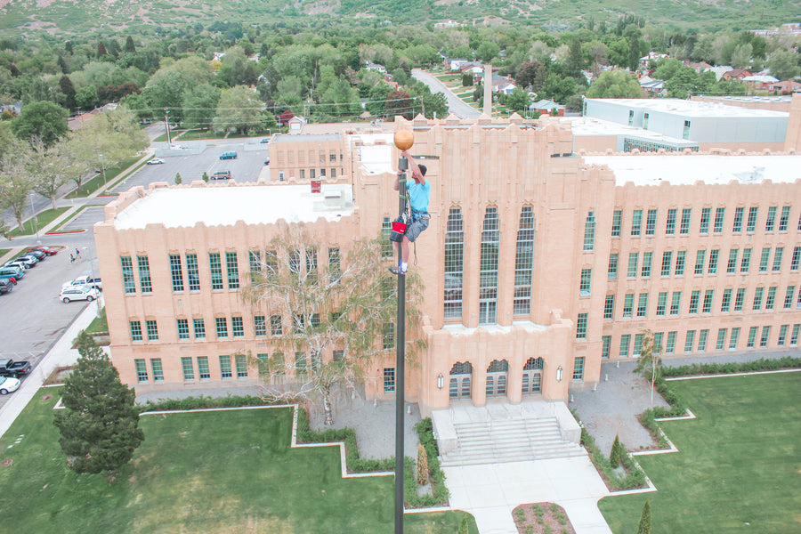 Giant Steel Flagpole in City in Utah installed by Colonial Flag