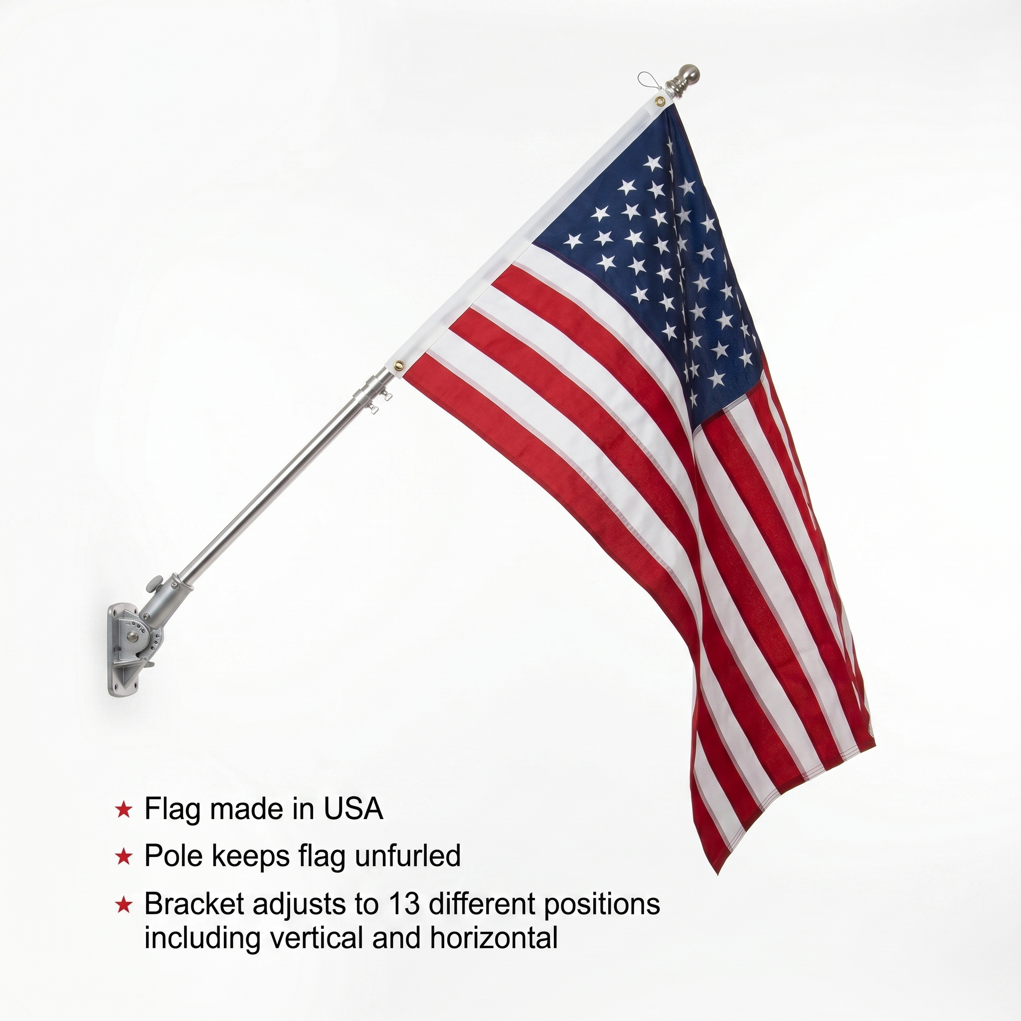 House Mounted US Flag Pole Set