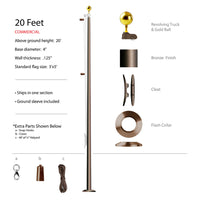 20 Foot Commercial Flagpole