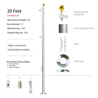 20 Foot Commercial Flagpole