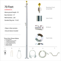 70 Foot Commercial Flagpole