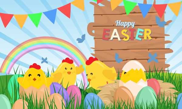 Easter Chicks 3'x5' Nylon Flag