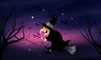 Halloween Flying Witch