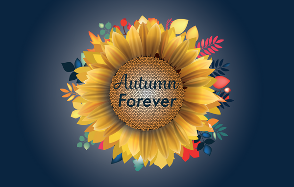 Sunflower with Autumn Forever, 3X5
