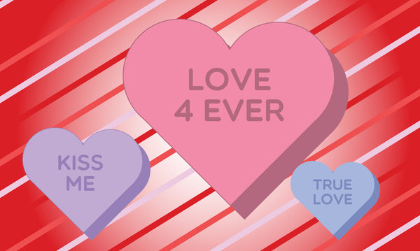 Valentine's Candy Hearts 3'x5' Nylon Flag