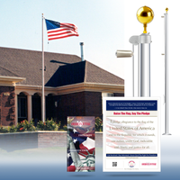 Ground Mount 20 ft x 3 in diameter Aluminum 1-piece Flagpole with 3'x5' Nylon US Flag